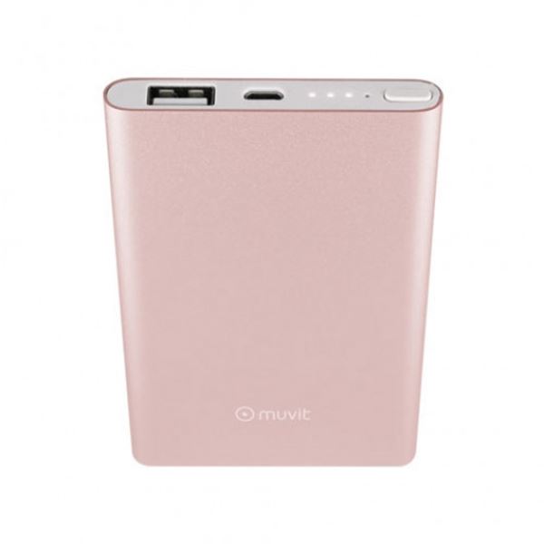 Bateria externa para telemóvel Muvit 5000mAh cor-de-rosa