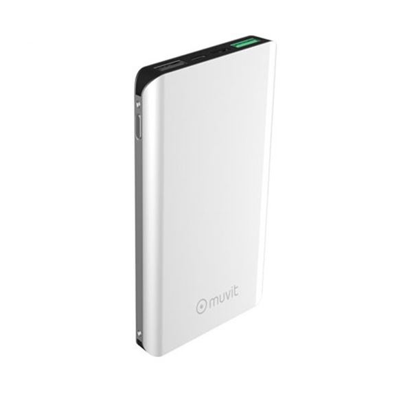 Muvit 10000 mah bateria externa multiusos para telemóvel 7 cargas max. prata