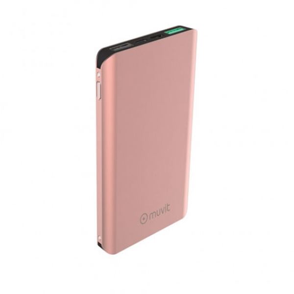 Muvit 10000 mah bateria externa multiusos para telemóvel 7 cargas max. rosa