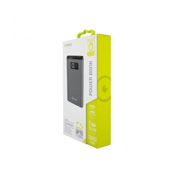 Bateria móvel externa multiusos Muvit 10000 mah com ecrã LED