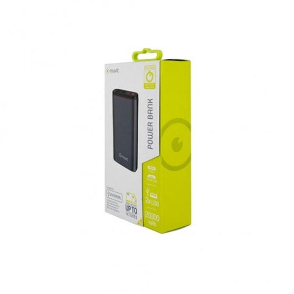 Bateria móvel externa multiusos Muvit 20000 mah com ecrã LED