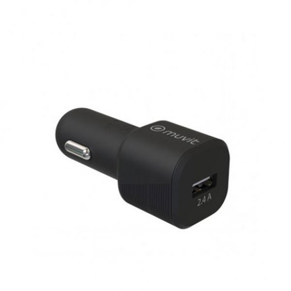 Pack carregador de telemóvel para automóvel usb 2.4a e cabo micro usb para automóvel 2.4a 1,2m preto Muvit para mudança