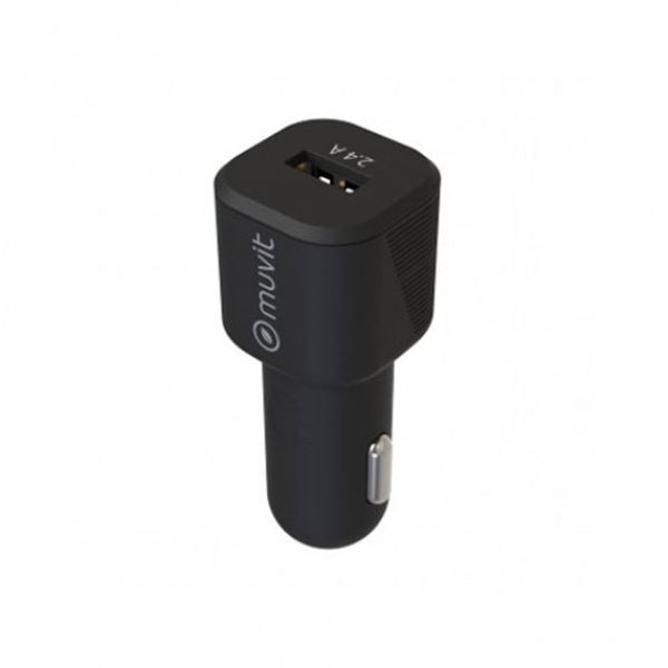 Pack carregador de telemóvel para automóvel usb 2.4a e cabo micro usb para automóvel 2.4a 1,2m preto Muvit para mudança