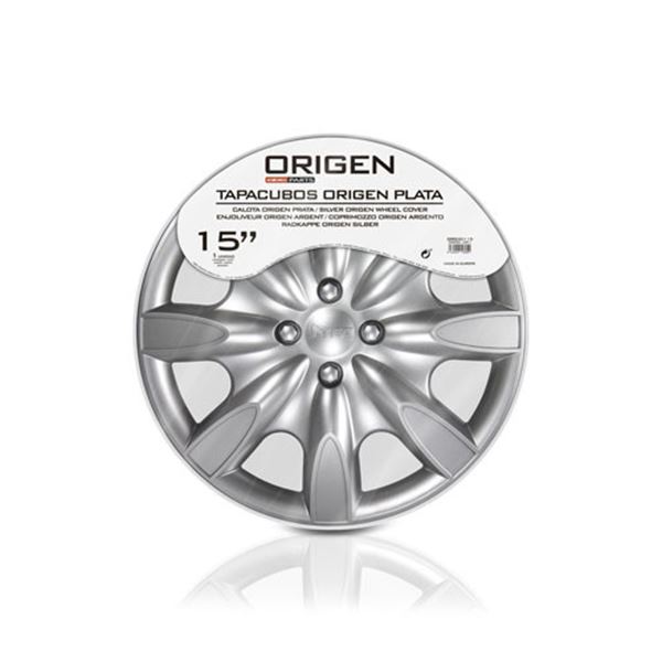Tampão de rodas de 15 polegadas Origin silver 1 pc