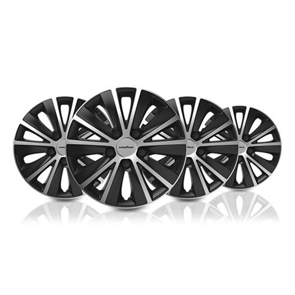Goodyear Monaco 16" Tampão de rodas pretas e prateadas 4pcs