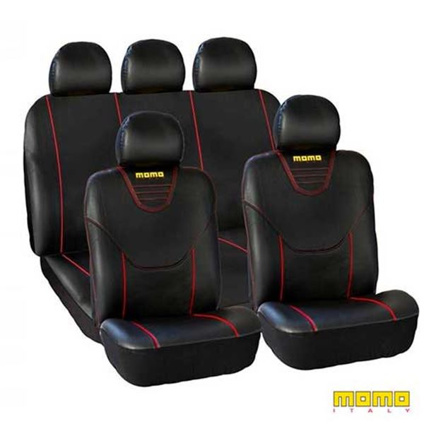 Capas para assentos de automóvel Momo italy 032 preto e vermelho