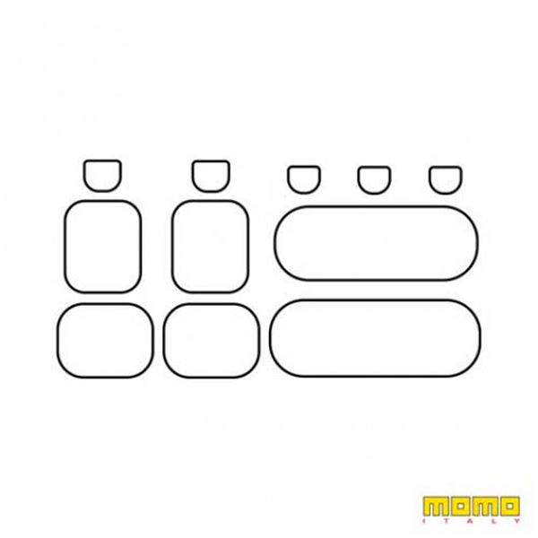 Capas para assentos de automóvel Momo italy 032 preto e vermelho