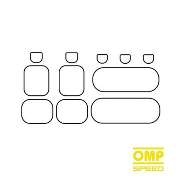 Conjunto de capas para assento de automóvel preto/vermelho Omp speed