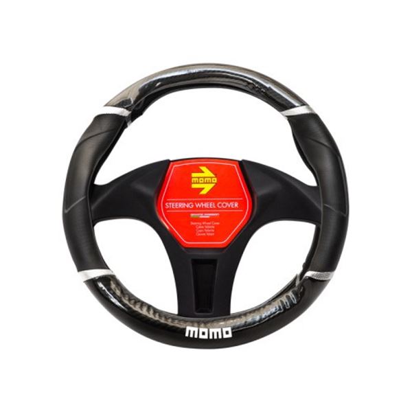 Cobertura do volante em poliuretano Momo italy swc 015 carbon black