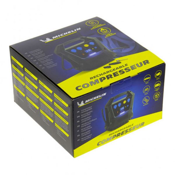 Compressor Michelin 12v autónomo e recarregável