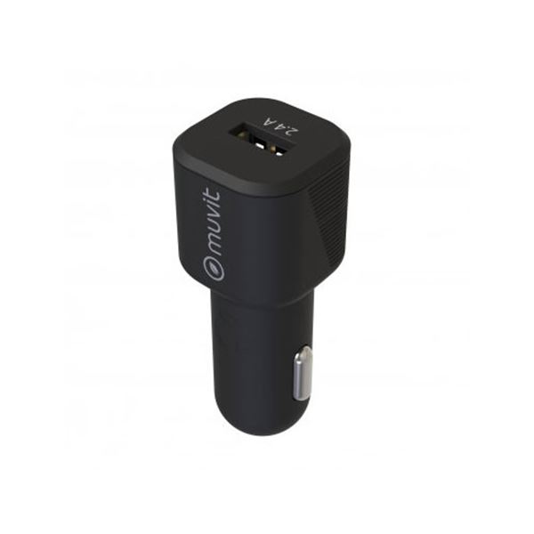 Carregador de isqueiro móvel Muvit usb 2.4a 12w preto