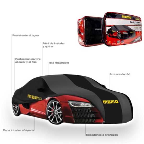 Cobertura exterior para automóvel Momo 002 l preto/cinzento