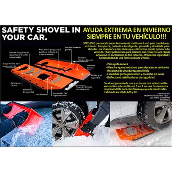 Pá de neve compacta multiusos de segurança Stayhold