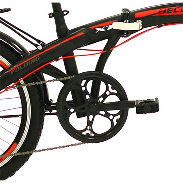 Bicicleta dobrável shimano Belderia x7 20" preto e vermelho