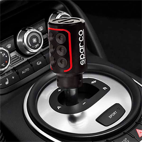 Botão da alavanca de velocidades Sparco Racing preto e vermelho