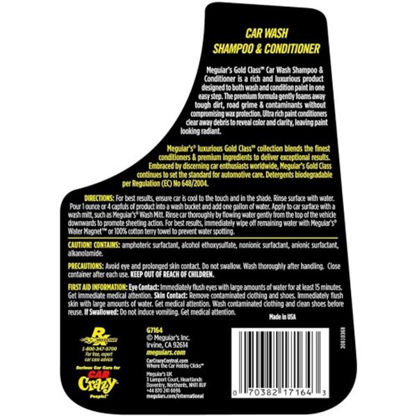 Champô e amaciador para automóveis Meguiar's gold wash 1,89l