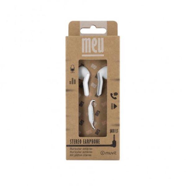 Meus Muvit Auscultadores estéreo brancos de 3,5 mm