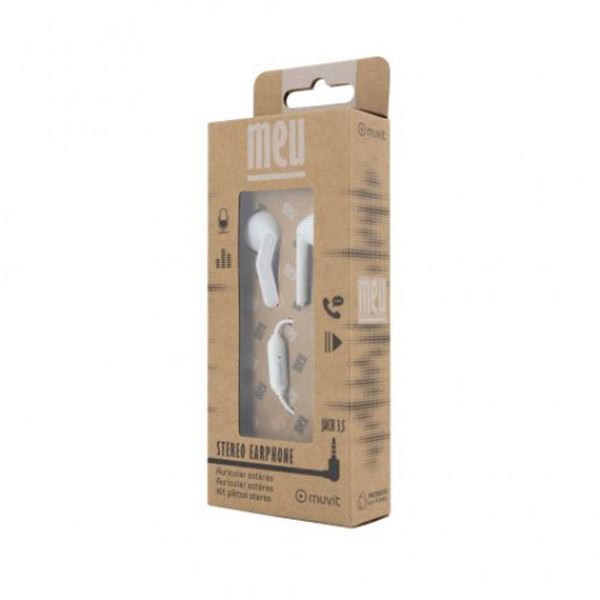 Meus Muvit Auscultadores estéreo brancos de 3,5 mm