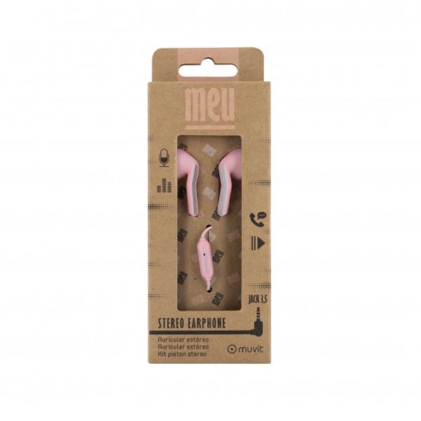 Auscultadores estéreo cor-de-rosa Muvit meu de 3,5 mm