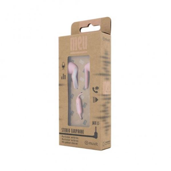 Auscultadores estéreo cor-de-rosa Muvit meu de 3,5 mm
