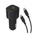 Pack carregador para automóvel tipo c pd 20w + cabo tipo c para lightning 2.4a 1m preto Muvit para mudança