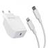 Pack transformador tipo c pd 20w + cabo tipo c para relâmpago 2.4a 1m branco Muvit para mudança