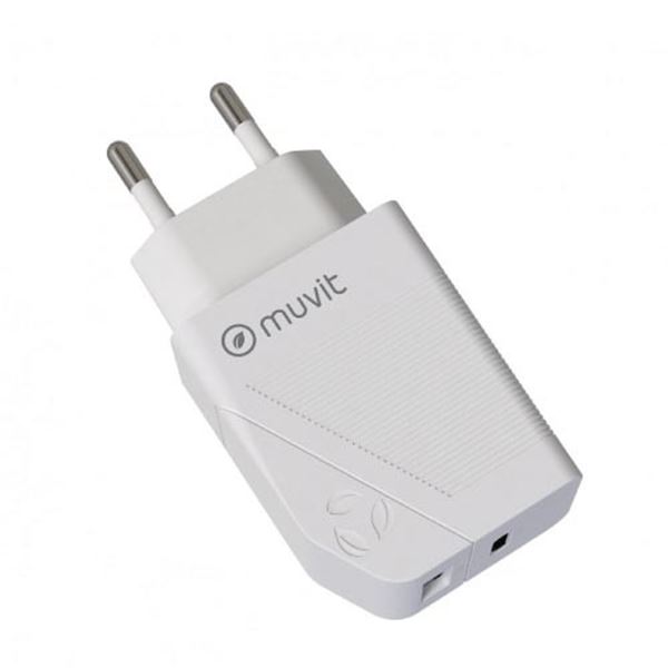 Transformador 1 usb qc 3.0 18w+1 tipo c pd 20w branco Muvit para mudança