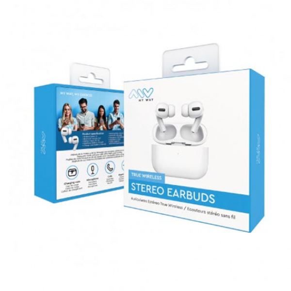 Auscultadores estéreo brancos Myway Wireless pro