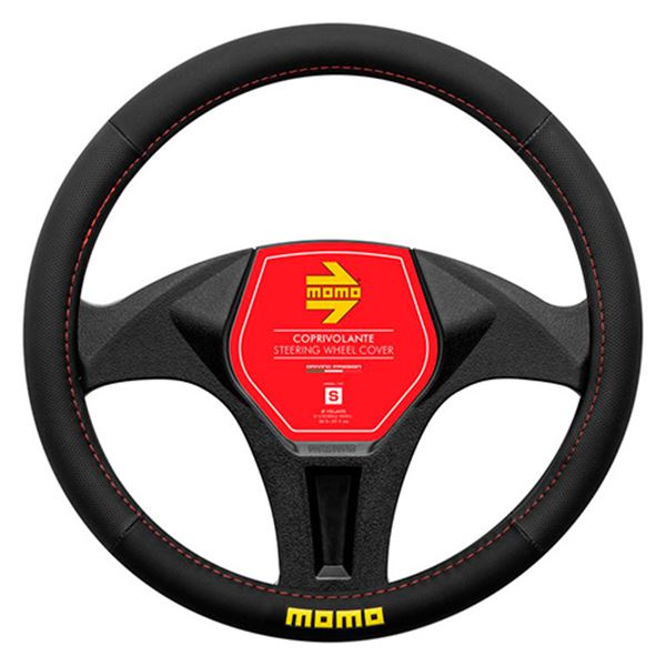 Cobertura do volante em poliuretano Momo easy preto preto vermelho universal