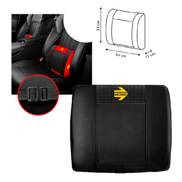 Almofada lombar para automóvel Momo compact charcoal black