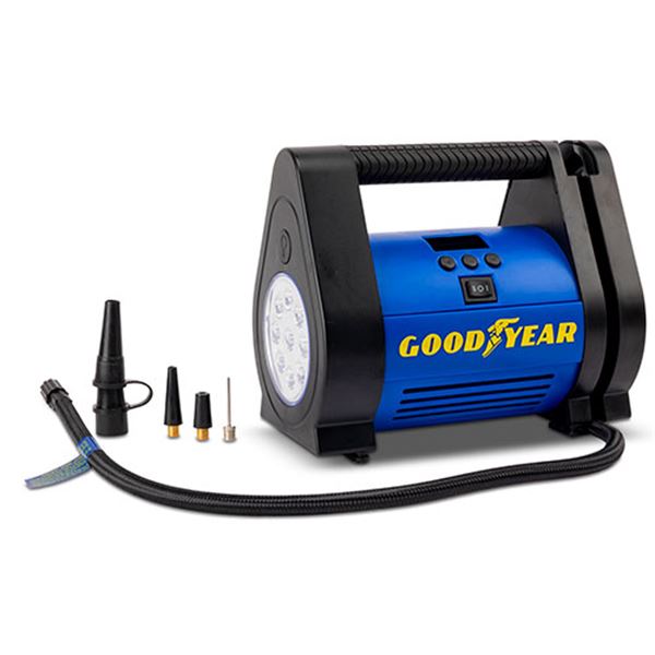 Compressor de automóvel portátil digital Goodyear 12v 100 psi