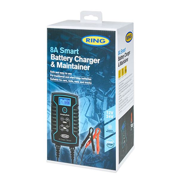 Carregador de baterias para automóvel Ring 8a 150ah 12/24v