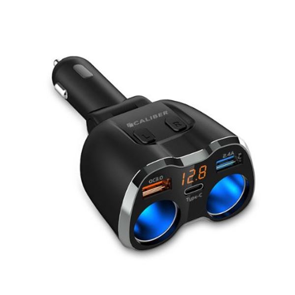Carregador de isqueiro para automóvel 3 USB e 2 tomadas