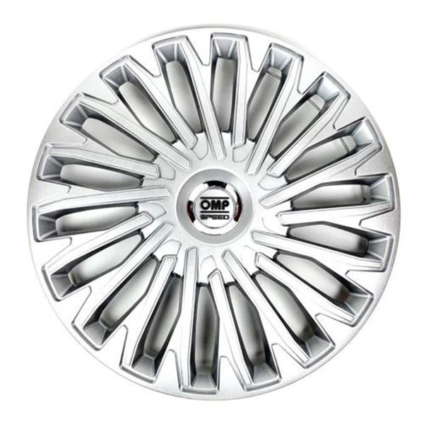 Tampão de rodas 14 polegadas stinger OMP speed silver 4 pcs.