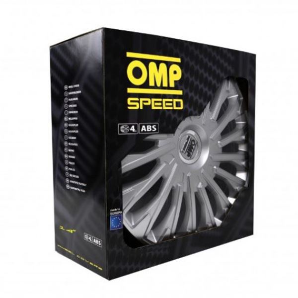Tampão de rodas 14 polegadas stinger OMP speed silver 4 pcs.