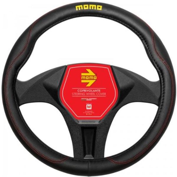 Cobertura do volante Momo conforto universal preto vermelho