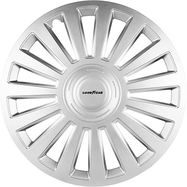 Tampão de rodas de 15 polegadas Goodyear Istanbul prateadas 4 peças