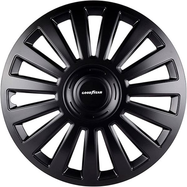 Tampão de rodas de 15 polegadas Goodyear Melbourne preto 4 peças