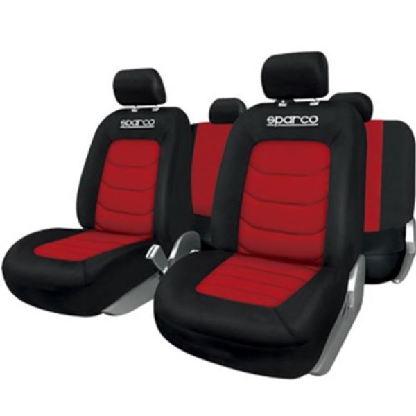 Conjunto completo de capas para bancos de automóveis Sparco s-line vermelho/preto