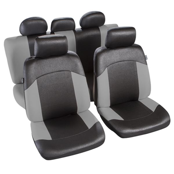 Conjunto completo de capas para bancos de automóvel Agrigento preto/cinzento ts