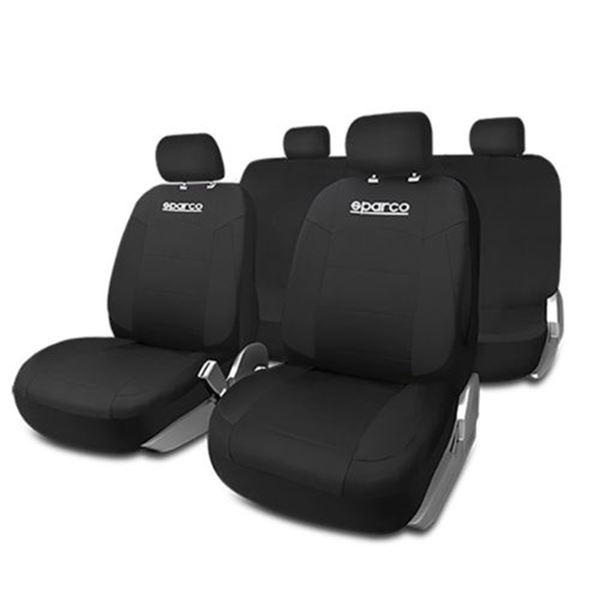 Conjunto completo de capas para bancos de automóveis Sparco preto strada