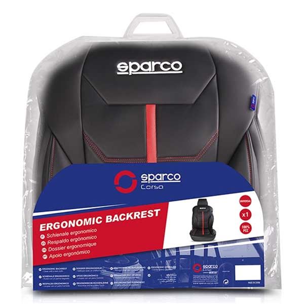 Encosto do banco Sparco em ferrara preto e vermelho