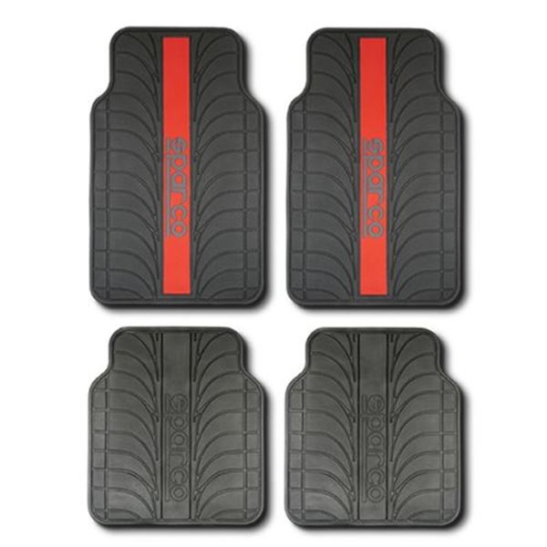 Conjunto de tapetes para automóveis Sparco tapetes universais para automóveis PVC/látex vermelho