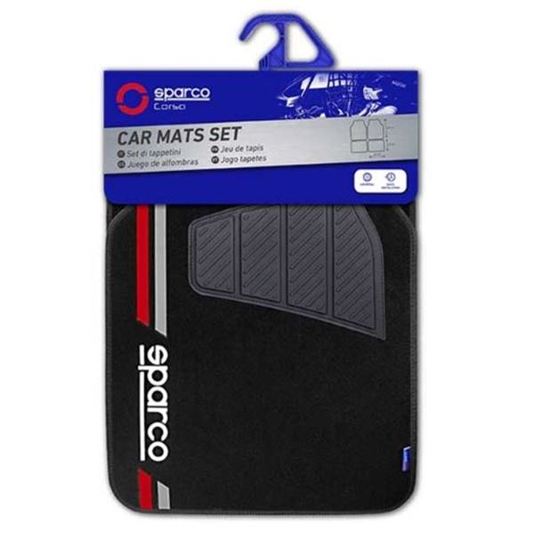 Conjunto de tapetes para automóvel Sparco tapete universal para automóvel corsa vermelho