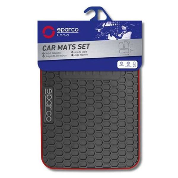 Conjunto de tapetes para automóvel Sparco tapetes universais para automóvel f500 vermelho