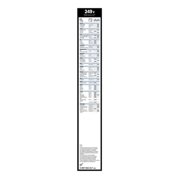 Escova limpa para-brisas Bosch clearview 249v
