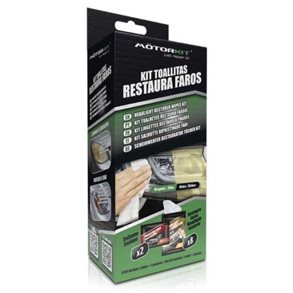 Kit de toalhetes de restauração de faróis Motorkit