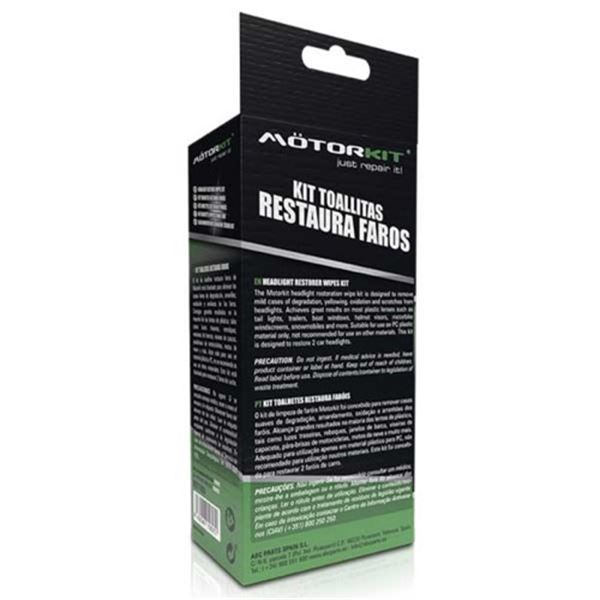 Kit de toalhetes de restauração de faróis Motorkit