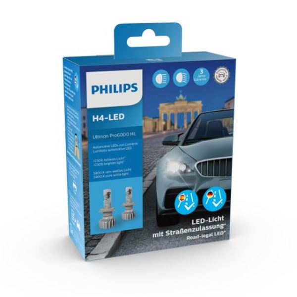 Philips ultinon pro6000 h4 led bulb 2 pcs 18w 12v