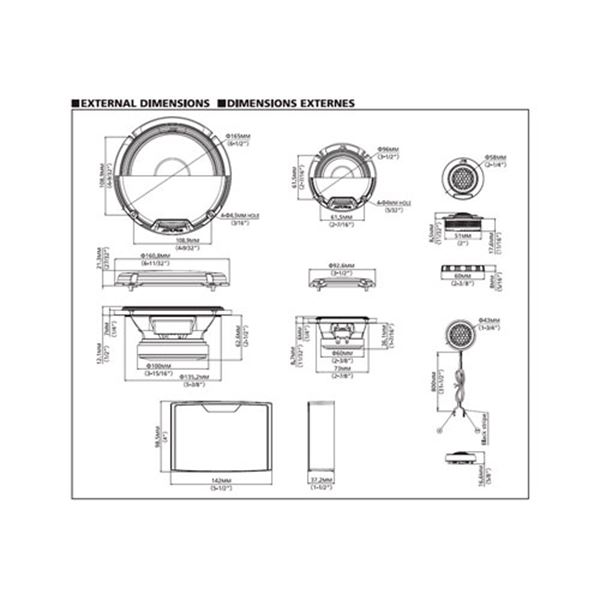 Colunas para automóvel de 3 vias Alpine pro r2-s653